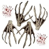 Vielseitige Dekoration: Ideal für Spukhäuser, Halloween -Partys, gruselige Fotoshootings oder Streicheinrichtungen und diese Skeletthände verbessern Ihre gruselige Dekorationssammlung mit authentischen, gruseligen Stimmung.