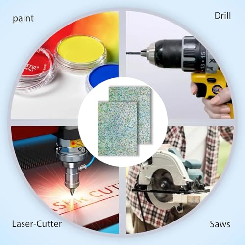 Image of Acrylic Sheets Both-Side Glitter Acrylic Sheets 1 /8 Thick for Laser Cutting Engraving Plexiglass Sheets for Art Design Crafting DIY Home Decore Festival Ornaments (3, Dot Green, 8x12inch)