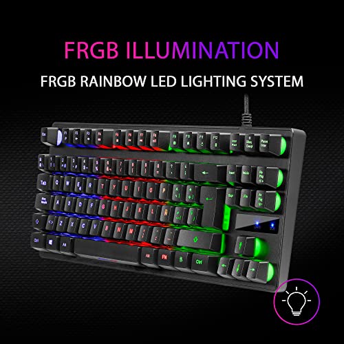 MK02 Nero, Tastiera Gaming H-Mech, TKL Compatto, FRGB Rainbow, Antighosting, Lingua Spagnola - Tastiera gaming - Immagine 3