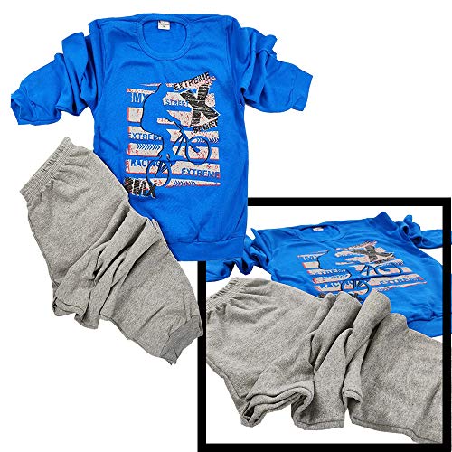 KIT com 3 Conjuntos Moletom Sem Capuz Juvenil Meninos de 10 a 16 anos Tamanho:16