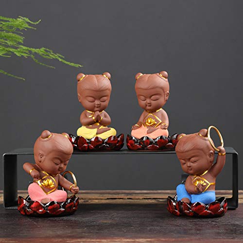 Kingzhuo Nezha - Juego de 4 figuras coleccionables artesanales, figuras de muñecas coleccionables de héroe antiguo y legendario chino, estatua de Nezha, estatua de cerámica, adornos de decoración