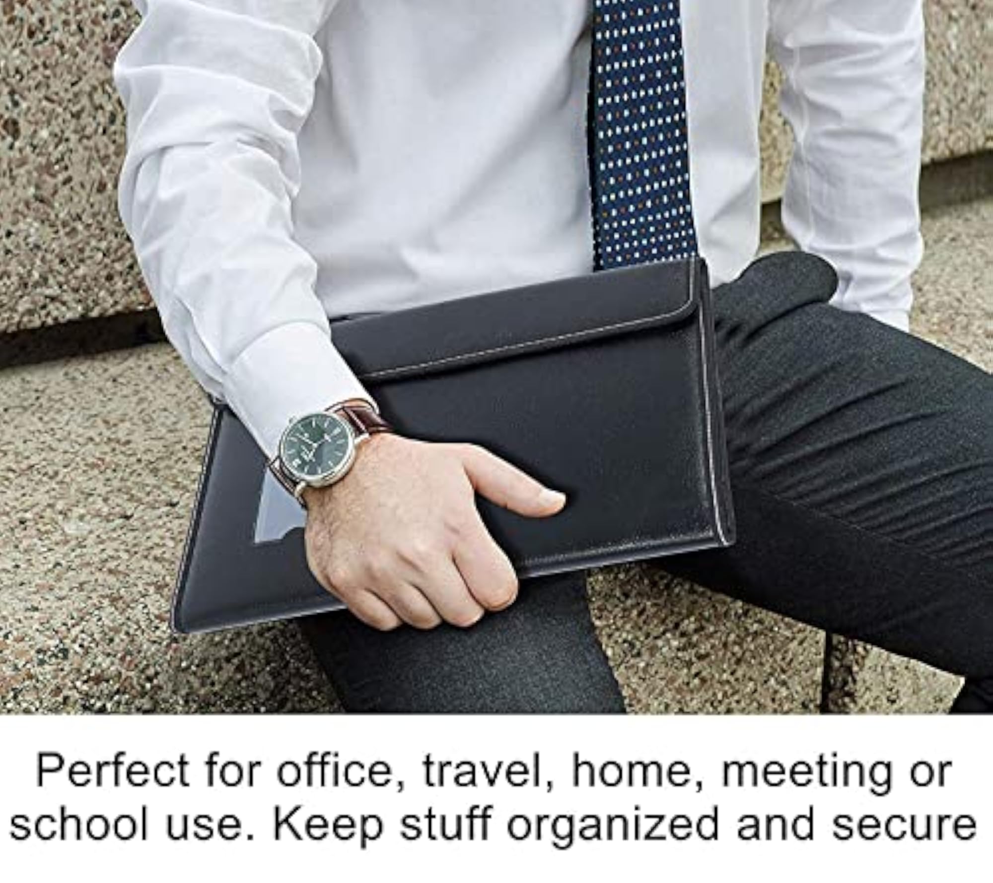 Executive Leather Document File Folder for A4 Size Organization