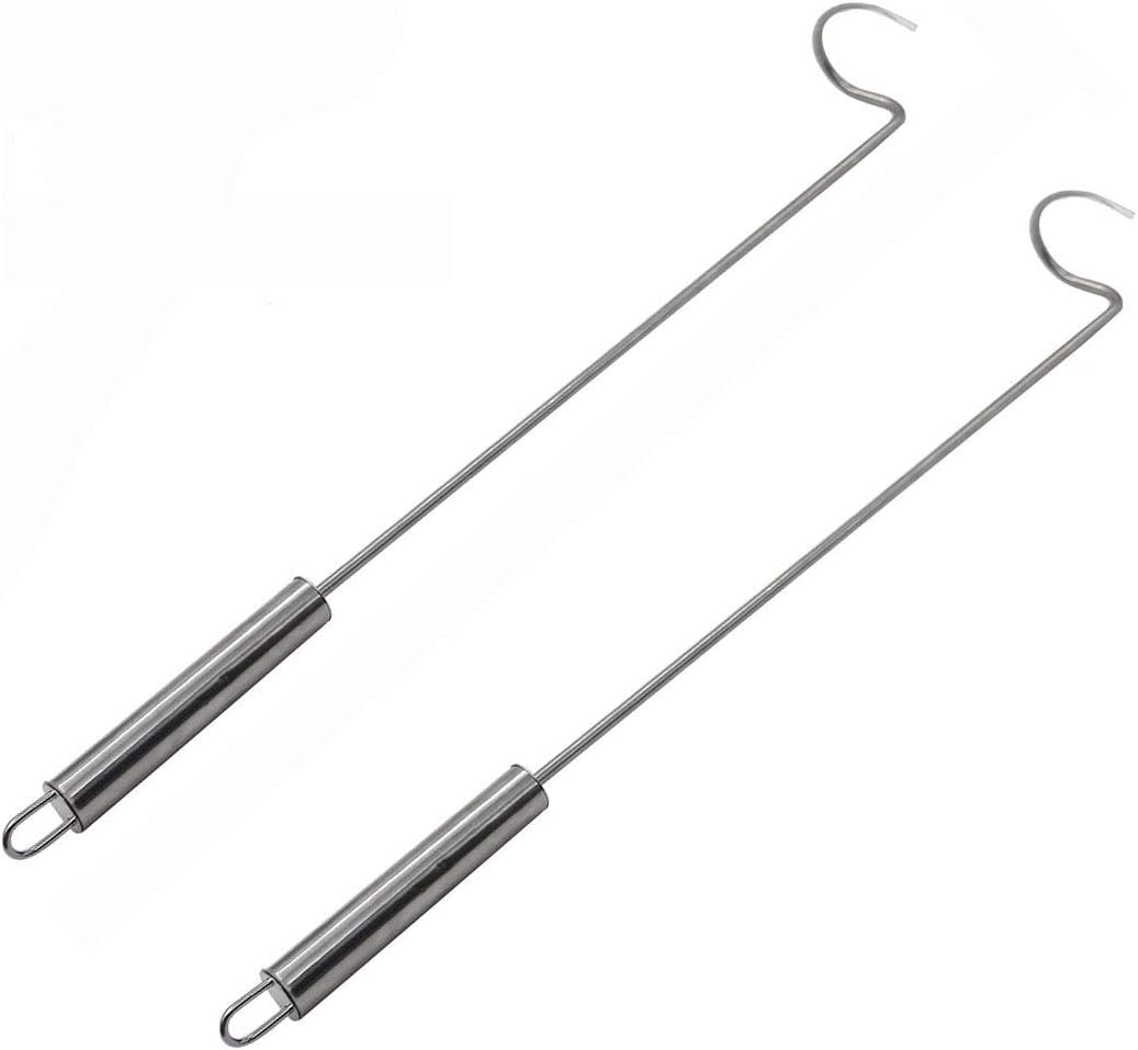 Food Flipper Turner Hooks Stainless Steel BBQ Meat Hook Cooking Barbecue Turners Hooks Grill Accessories for BBQ Steak,Tri-Tips, Patties Sausages Ribs Chicken Breast Roasts Bacon Veggies and More : Patio, Lawn & Garden