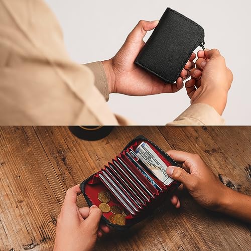 PC1 EDC Durable 11-Slot Nylon Card Holder for Credit Cards, Lightweight Zippered Minimalist Wallet for Men and Women, Ideal for Work Travel, with Coin Pouch, Ultra-light and Waterproof, 5