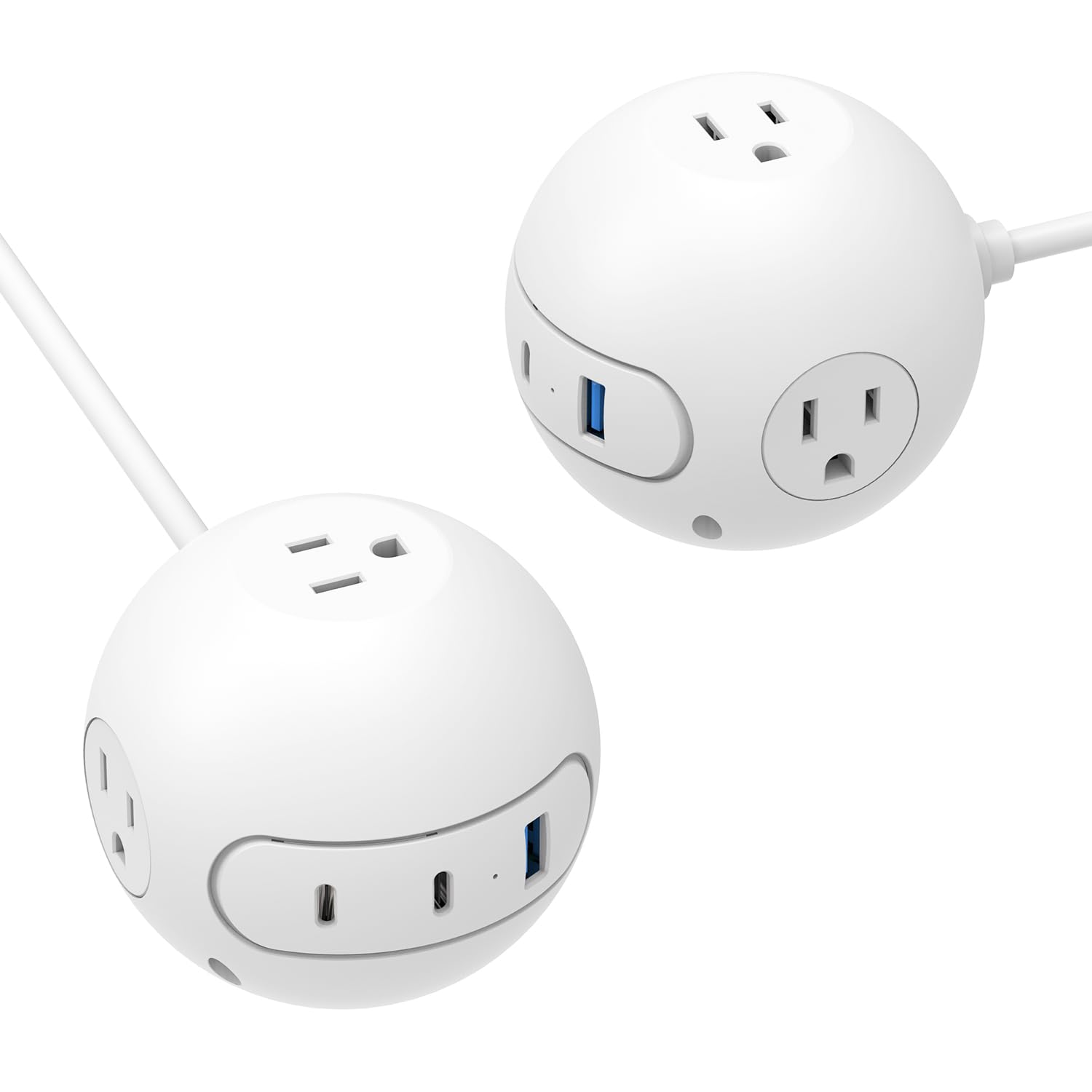 Photo 1 of 2 Pack 20W USB C Power Strip,Power Strips with Surge Protection-3 Widely Outlets and 3 USB Ports(2 USB C Port),5 ft Flat Plug Extension Cord,Power Delivery Charging for Dorm Rooms,Home Office,White