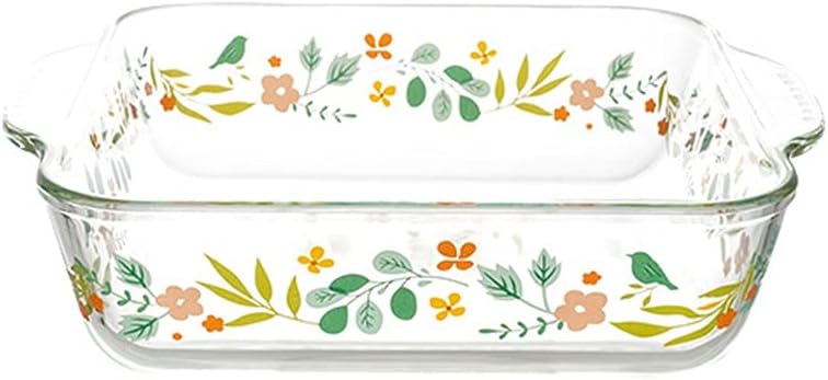 Glass, Rectangular Small Baking Pan with Double Handles, Bakeware Oven to Table, Lasagna Pan for Dinner & Banquet Individual Lasagne Pan Deep (Color : 1) (Brass)