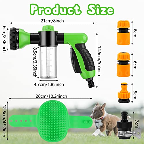 Gindoor 6 Pieces Pet Bathing Tool Set Include Hose Spray Nozzle Livestock Foamer Soap Dispenser With Connectors And Dog Rubber Comb Brush, Dog Bathing Sprayer For Pets Showering #TOP4