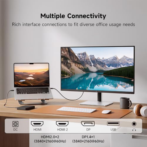 Image of KTC 32 Inch 4K UHD Computer Monitor, 3840x2160 White PC Monitor with VA Panel, HDR10, 3000:1 Contrast, 99% sRGB, Tilt /Height /Swivel Adjustable,HDMI DisplayPort for Home Office, H32U6