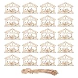 BESTonZON 50stücke Holz Weihnachtskrippe Figuren für Basteln Krippenszene als Dekoration Hängende Christbaumschmuck aus Naturholz