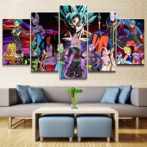 QJXX 5 Pieces Artwork Canvases Paintings Cartoon Prints On Canvas Decoration for Home Wall Art,B,20×30Cm×2+20×40Cm×2+20×50Cm×1