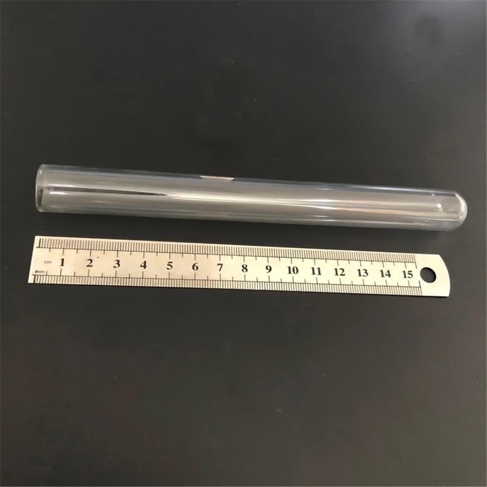 Cristalería de Laboratorio Tubo de ensayo de vidrio de fondo redondo con tapón, 18 x 180 mm, 50 unidades por paquete.