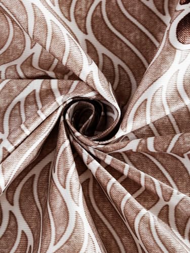 Image of Home Sizzler 2 Pieces Sunflower Panel Eyelet Polyester Door Curtains - 7 Feet, Brown