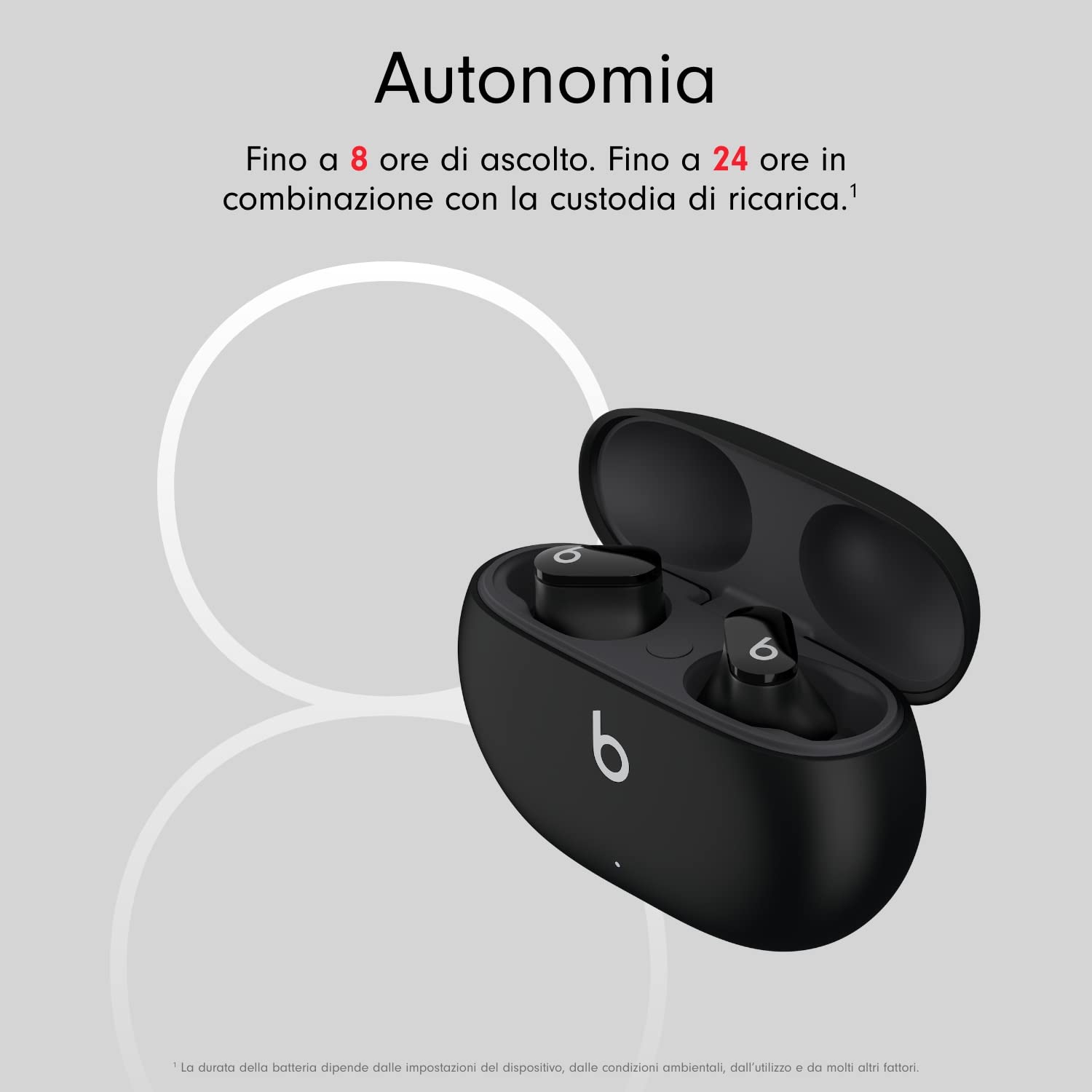 Beats Studio Buds – Auricolari bluetooth totalmente wireless con cancellazione del rumore – auricolari senza fili, compatibili con Apple e Android, Bluetooth di Classe 1 - Nero