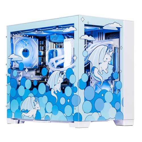 Image of Velztorm Frosty Dragon Custom Built Gaming Desktop PC (AMD Ryzen 7 5700X, GeForce RTX 5060, 32GB DDR4, 2TB PCIe SSD, RGB Fans, 240mm AIO, 850W PSU, WiFi 5, Bluetooth 5.0, RJ-45, Win 11 Home)