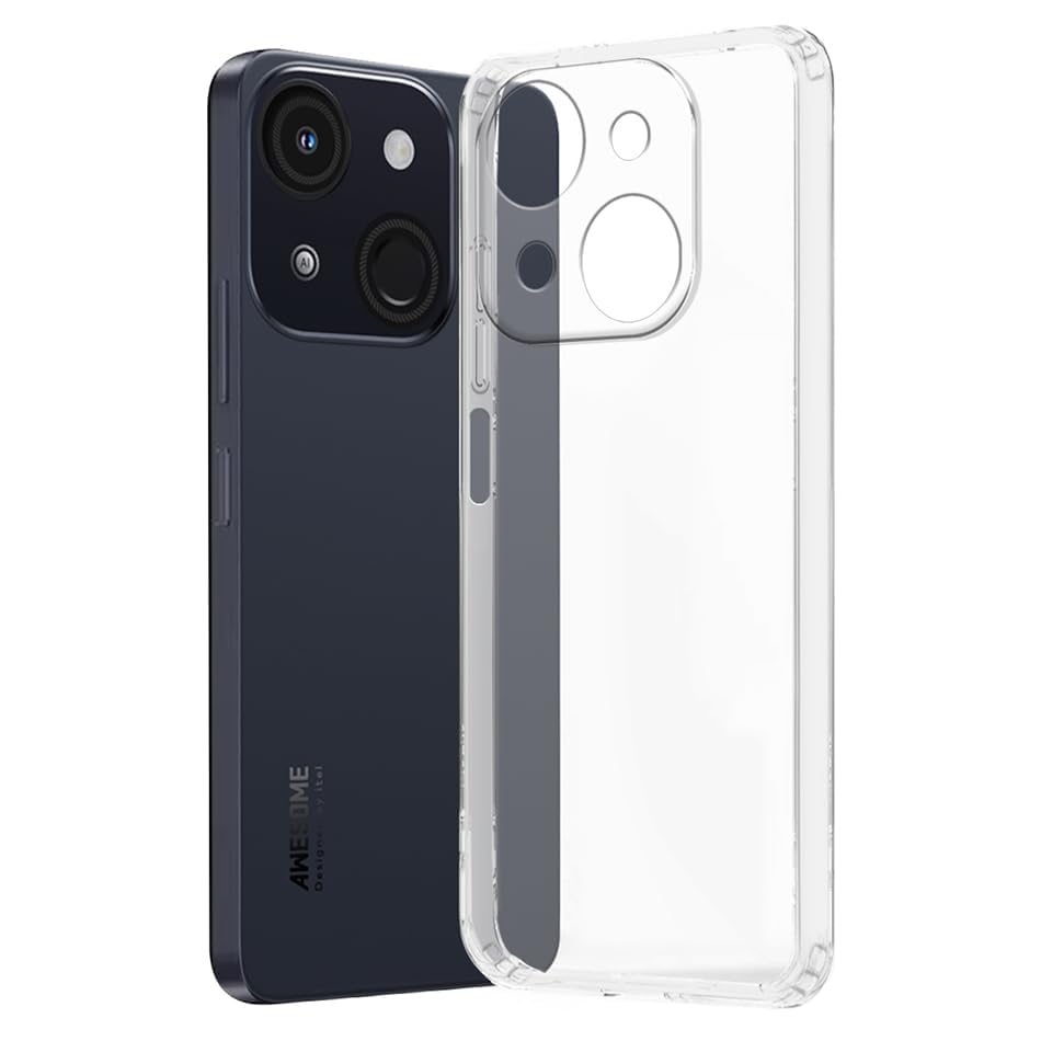 Image of COVERBLACK Soft Rubber Silicon Clear Case Back Cover Compatible for Itel A50C 4G - Transparent