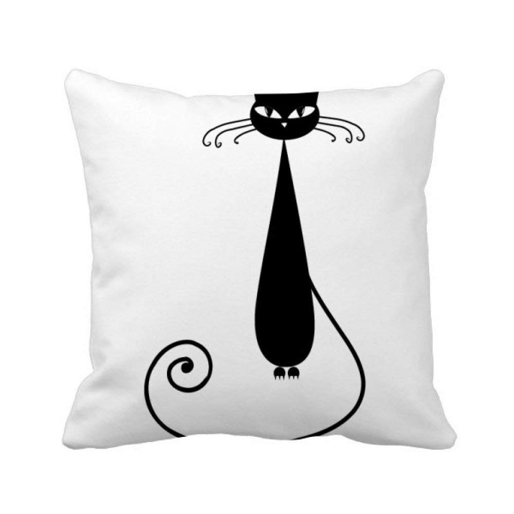Housse de coussin Halloween motif silhouette chat noir au design épuré