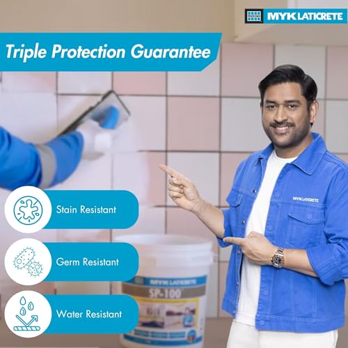 Image of MYK LATICRETE SP-100 Premium Epoxy Grout (51-Buff, 5KG)-Stain & Germ Resistant & Water-Resistant-Food Grade CFTRI Certified Epoxy-Grout-Home, Kitchen & Bathroom-Floor & Wall Tile Joints