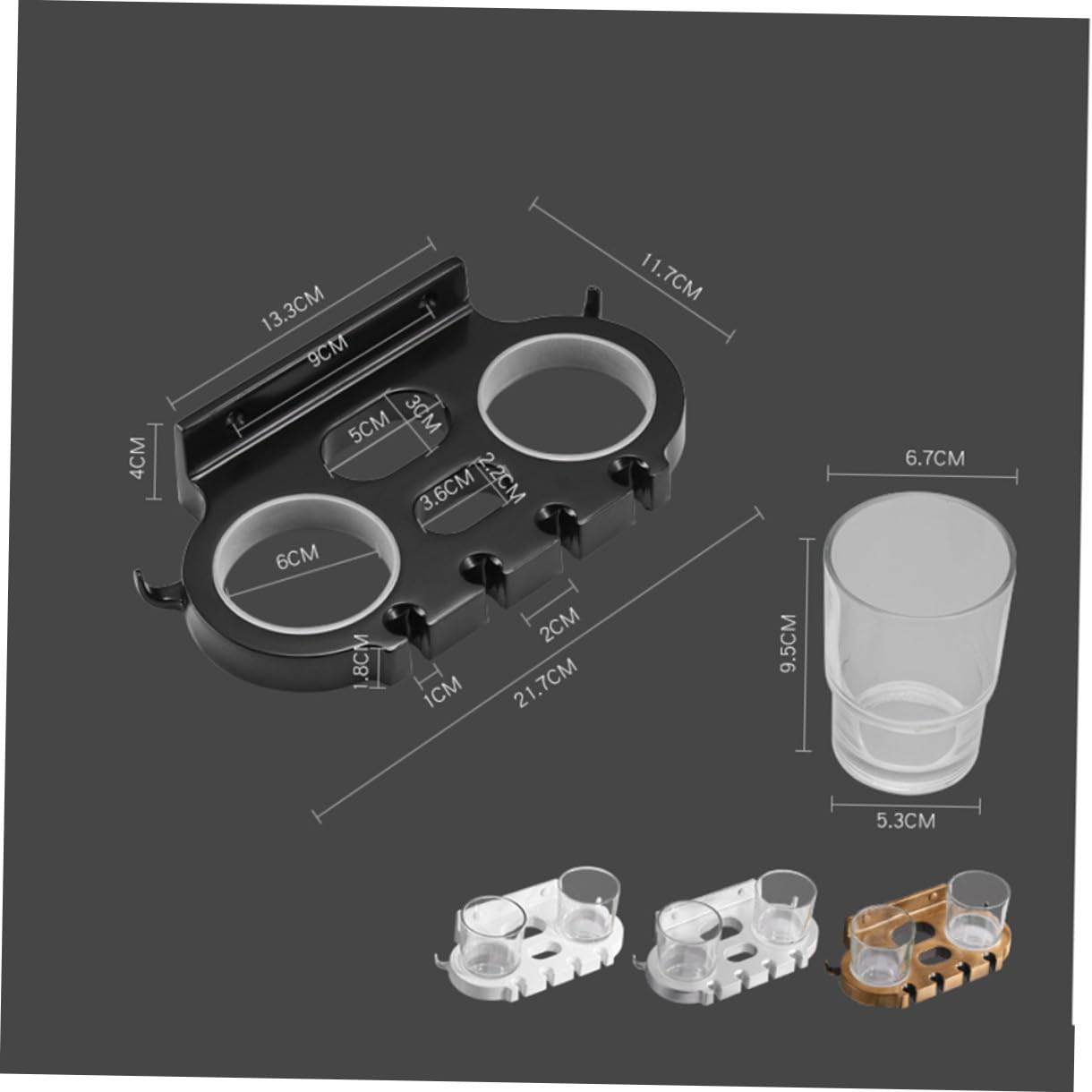 Soporte De Cepillo De Dientes De Aluminio Sin Portacepillos De Dientes Soporte para Vaso De Cepillo De Dientes Estante para Cepillos De Dientes Negro