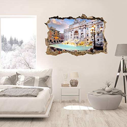 Wandmotiv24 Adesivo da Parete 3D Fontana di Trevi