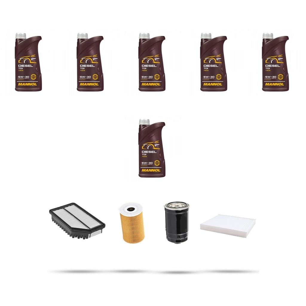 Kit tagliando 4 FILTRI e 6L OLIO M compatibile con Hyundai ix20 1.4 CRDi 57kw dal 2011