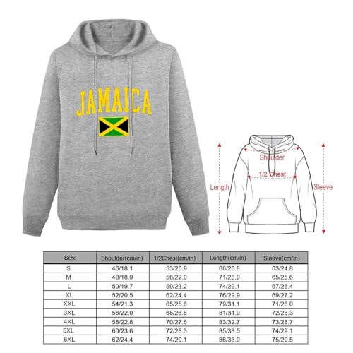 Jamaica Flag Unisex Casual Hoodies Long Sleeve Lightweight Pullover Tops Loose Sweatshirt with Pocket2