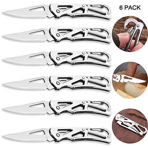 WWZJ Stainless Steel Self-Defense Folding Knife With Key Ring, Outdoor Survival Pocket Knife,Easy