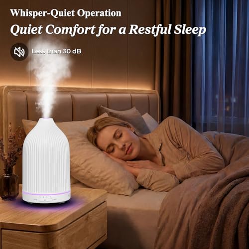 Image of URPOWER 300ML Essential Oil Diffusers for Home Ultrasonic Aromatherapy Diffuser Up to 10hrs with 7-Color LED Lights Auto Shut-Off High /Low Mist - Diffuser Oil Machine Humidifiers for Bedroom Office