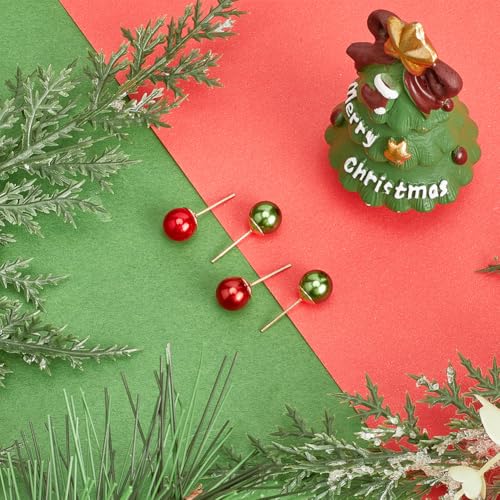 SUNNYCLUE 1000Pcs 5 Sizes Christmas Vase Filler Pearls No Hole Pearl Bulk Acrylic Green Red Xmas Highlight Round Art Imitation Loose Mini Beads for Fillers Decorations jewellery Making Nail DIY Crafts - Image 4