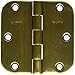 Baldwin 1135060I Radius Mortise Hinge, Antique Brass with Brown