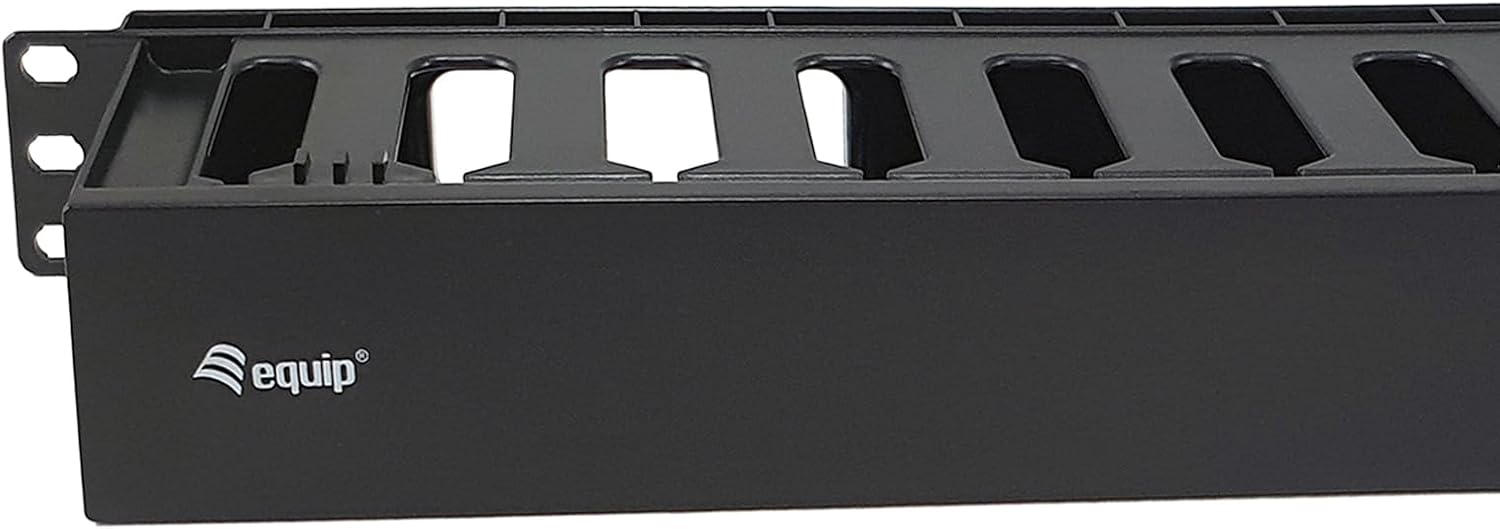 Equip 327318 19" Rack Mount Cable Management Panel - Black