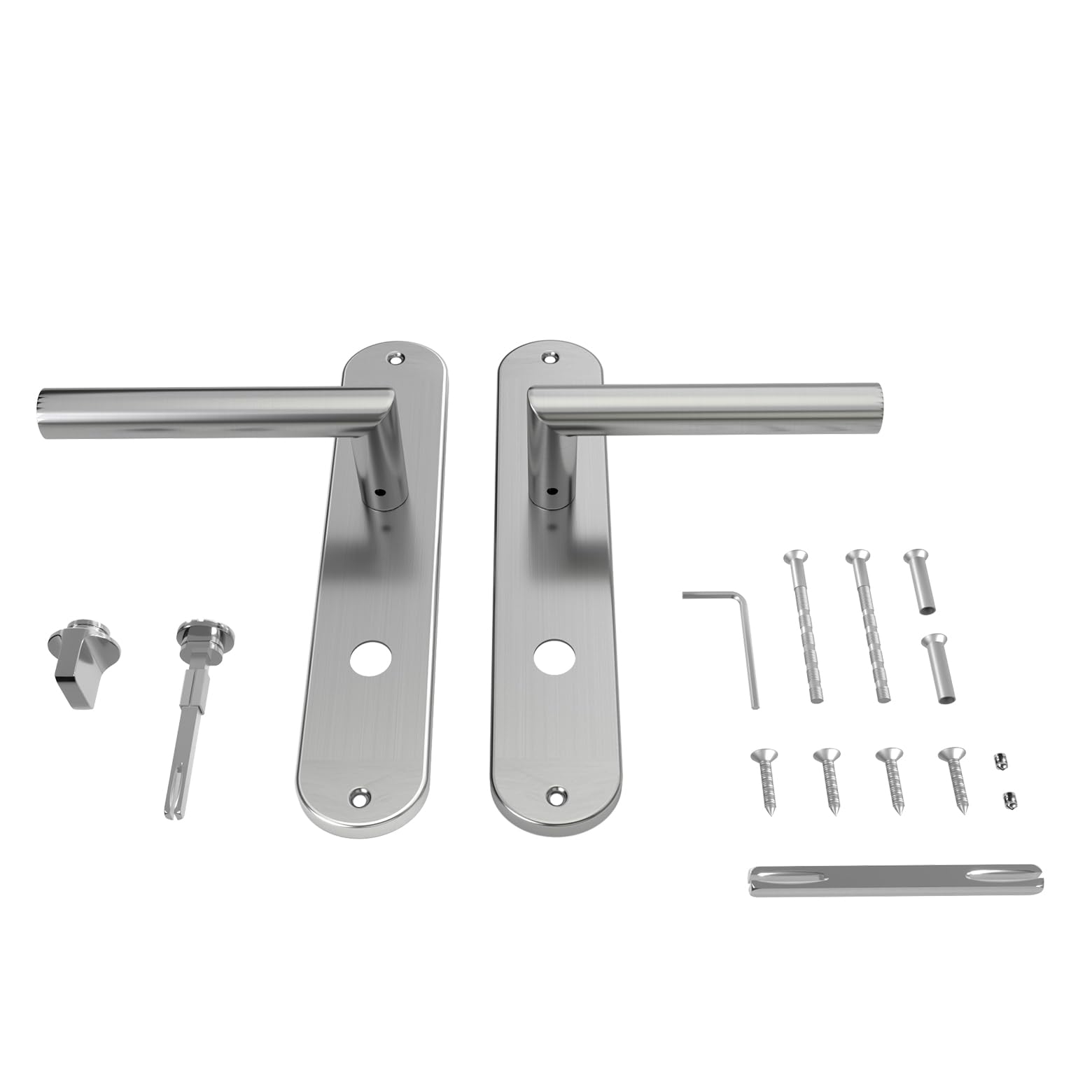 Drückergarnitur WC Badezimmer Türschloss Türgriffe Innentüren Türklinke 240 * 50 mm Silber