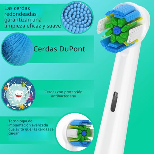 Miniatura 4 de Wens Recambios Cepillos Compatible Con, Cabezales De Floss Clean Para De Cepillo De Dientes Eléctrico, Paquete De 12