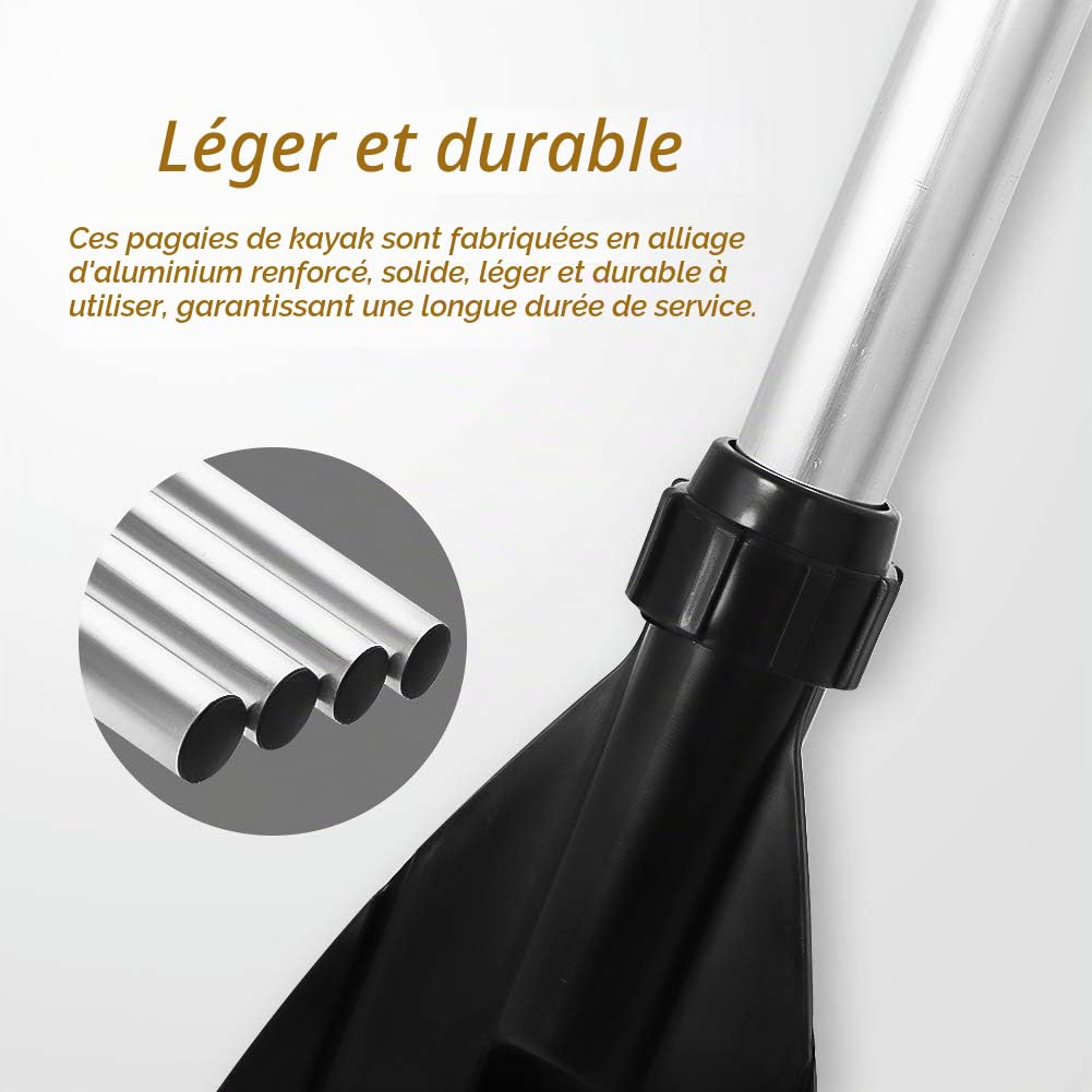 Dioche Pagaie de kayak, pagaie combinée en aluminium, kayak, kayak, pagaie légère en alliage d'aluminium 126 cm/2 pièces