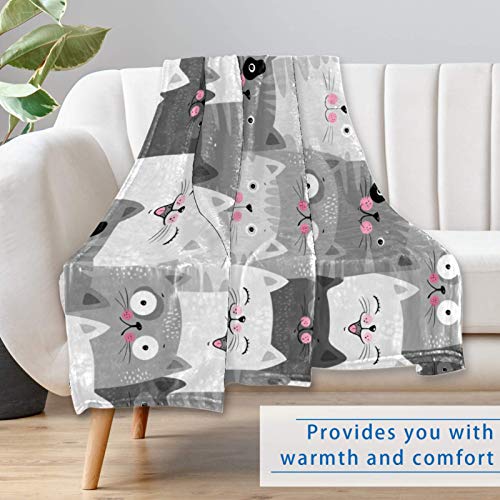 Couverture douce chat souriant pour réconforter vos soirées - 7
