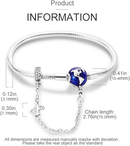 Miniatura 5 de KUNSIR Pulseras de cadena de serpiente para dije de plata de ley 925, se adapta a cualquier dije de regalo para mujer