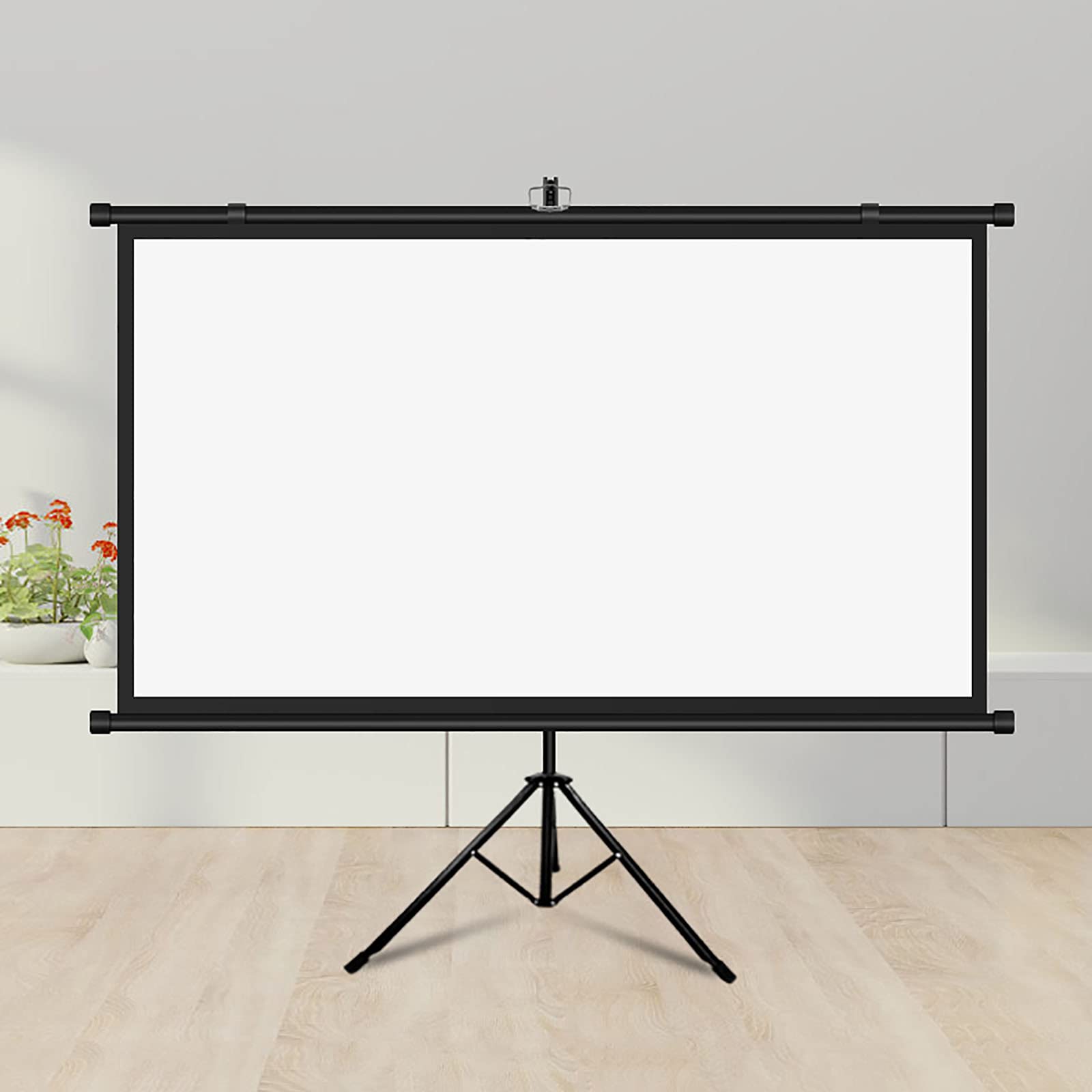 Pantalla de proyector portátil con soporte, trípode plegable HD de altura ajustable para uso en interiores y exteriores