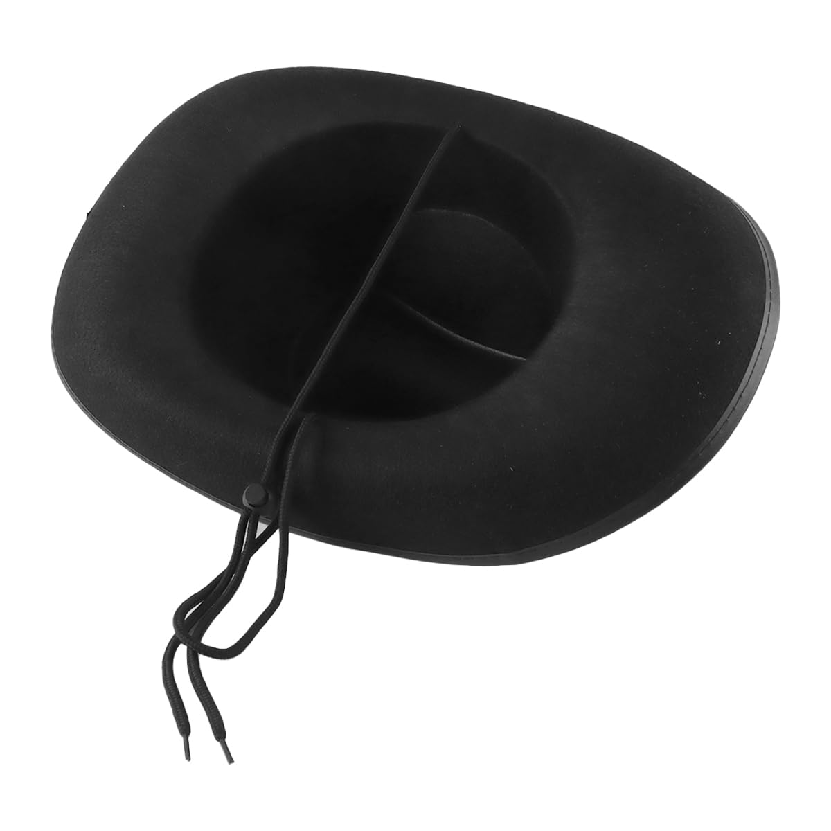 Qury Sombrero de vaquero, sombrero de fieltro envuelto en el borde para el salvaje oeste, disfraz, carnaval, fiesta temática, al aire libre, rodeo, moda campestre (negro)