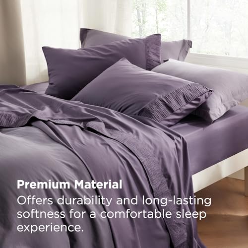 Image of Bedsure Full Size Bed Sheets - 4 Pieces Soft Full Sheet Set - Breathable & Cooling - Hotel Luxury - Easy Care Polyester Microfiber Bedding for Women, Men, Dusty Purple