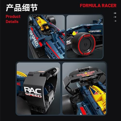 Image of F1 Racing Car Building Blocks Set for Kids, Formula Racer Construction Toy, STEM Educational Sports Car Model Kit