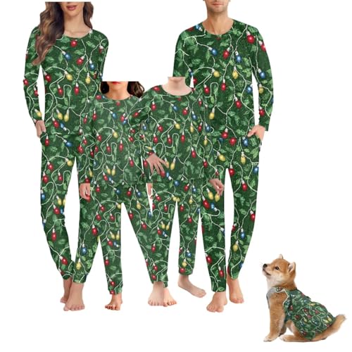 Christmas Family Pajamas Matching Sets Festival Sleepwear Adult for Couples/Women/Men/Pets 2 Pieces