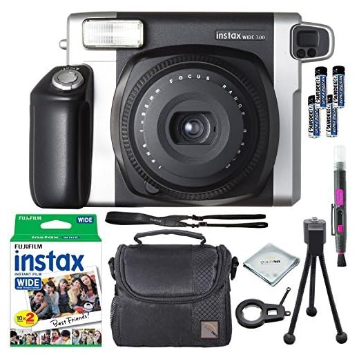 Fujifilm Instax Wide 300 película instantánea Cámara + Instax Wide – Película instantánea, 20 exposiciones + Extra Accesorios