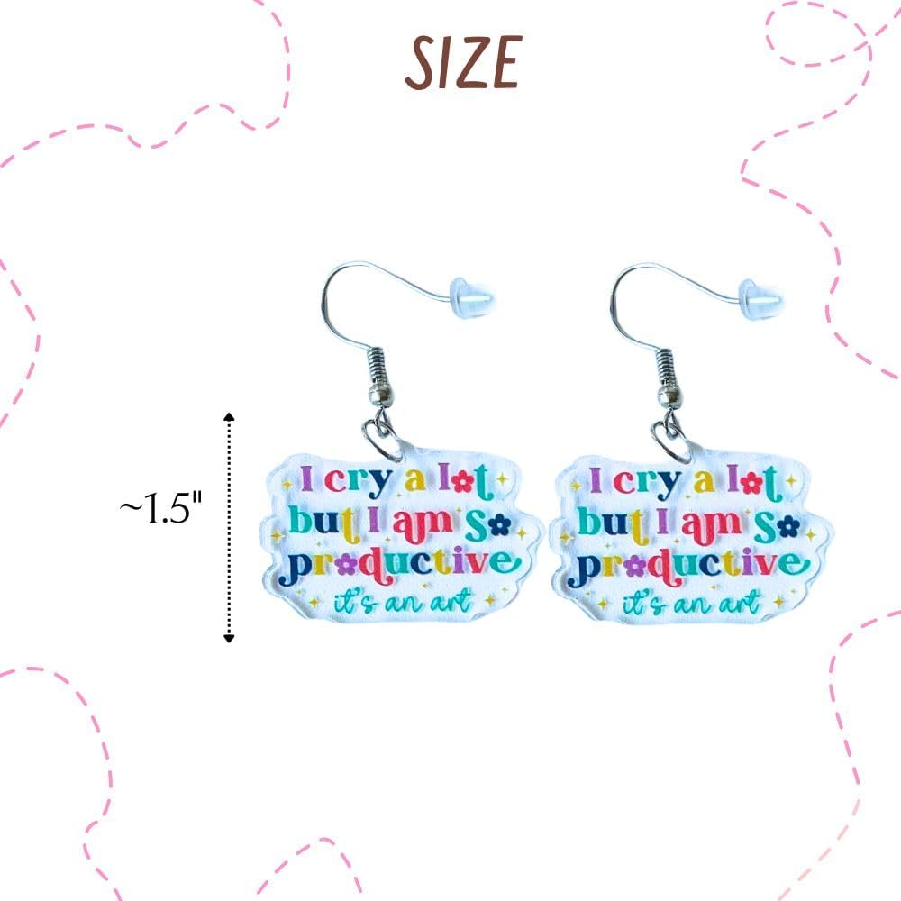 16PC Funny Earrings Fun Crazy Cute Silly Odd Weird Nerdy Wacky Funky Quirky Sarcastic Hilarious Sayings Quotes Dangle Earring Novelty Unique Trendy Gifts for Women Office Coworker Work - Image 2