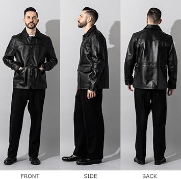 人気完売品 LIUGOO TOKYO 本革レザーカーコート ビジネスステンカラー Liugoo Leathers LIUGOO 本革 レザーステンカラーコート