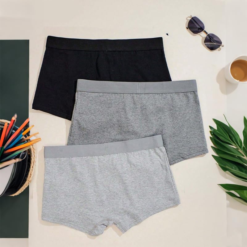 3Pcs Men's Underwear, High Elastic Design Comfortable Breathable Waist Flat Angle Briefs3