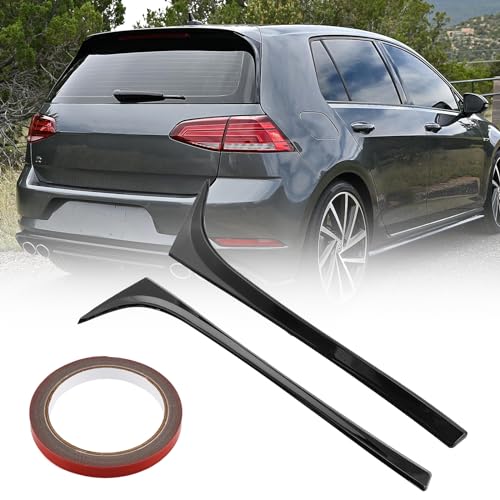 GEARCELL 2Pcs Rear Spoiler Side Wing Compatible for VW Golf 7 MK7 2014-2018 Car Rear Window Spoiler Lip Tail Wing Bright Black with Adhesive Tape