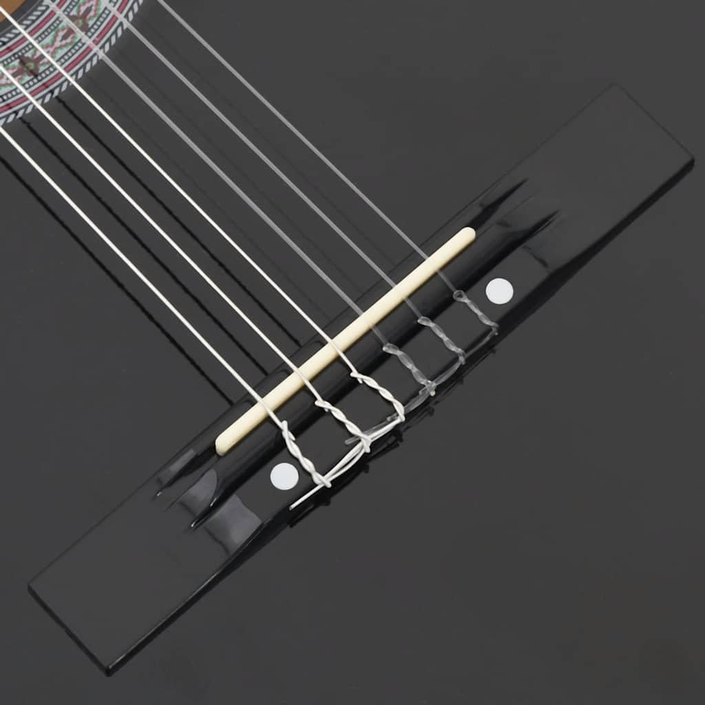 vidaXL 12-tlg Westerngitarre Set 38" Schwarz Akustische Gitarre 6 Saiten