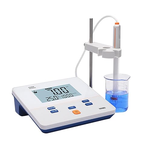 NANBEI Kit de medidor de pH de sobremesa de laboratorio, calibración automática de 1-2 puntos, precisión de pH 0.01, medidor de pH superior de banco