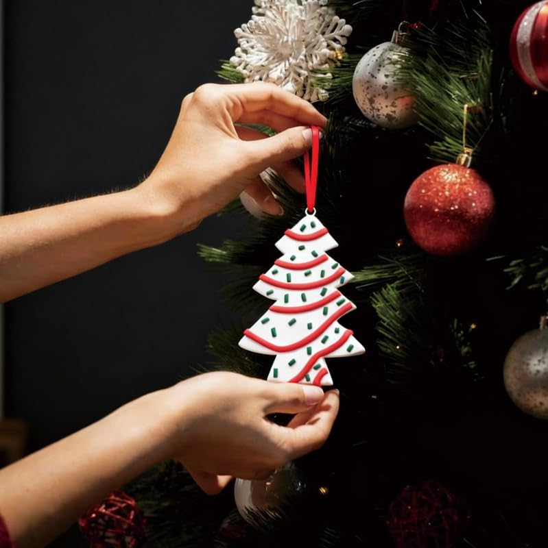 Christmas Tree Cake Ornament, Funny Christmas Tree Shaped Hanging Ornaments Gifts with a Dessert Cake Design - Image 6