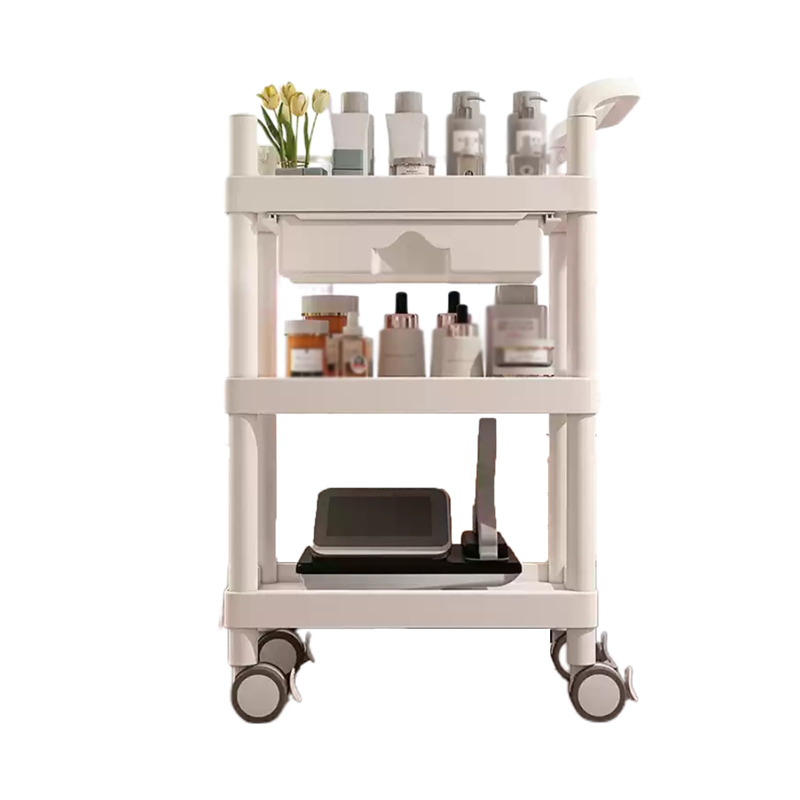Barbershop Trolley Multifunctional Mobile Trolley Beauty Trolley with Workbench,Large Storage Capacity with 4 Universal Mobile Pulleys,can be Used as A Barbershop Tool Organizer for Hairdressers(Style
