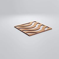 Vista 3 de 7 3/8"W X 7 3/8"H Extra Pequeño Parker Decorativo Calado Paneles De Pared De Madera, Aliso